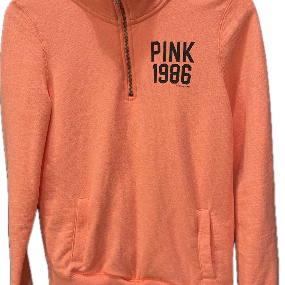PINK Victoria's Secret Coral Half-Zip Pullover